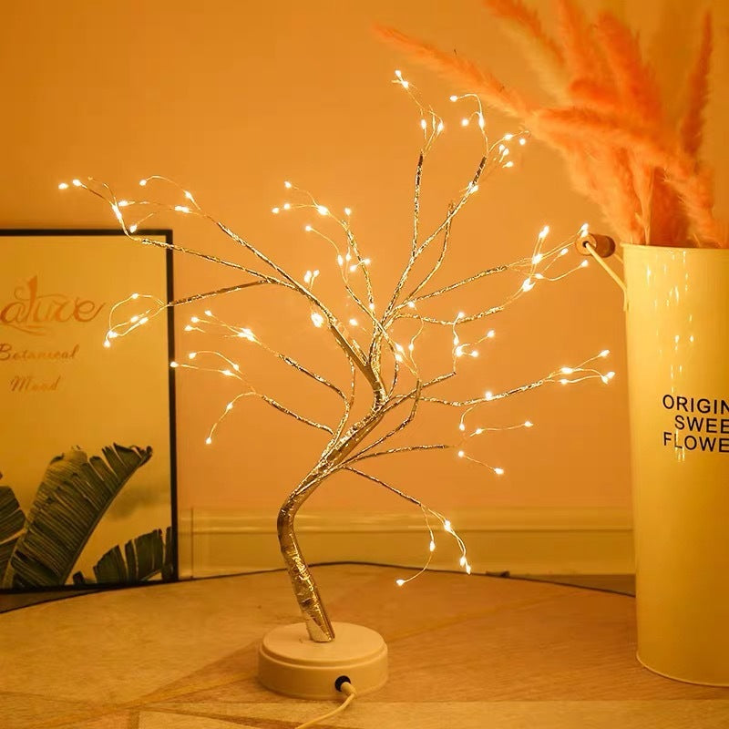 Luminous Sculptural Tree Lamp – Artisan Light Sculpture with Ball or Rice Grain LEDs