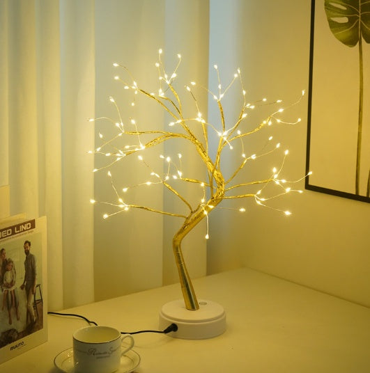 Luminous Sculptural Tree Lamp – Artisan Light Sculpture with Ball or Rice Grain LEDs