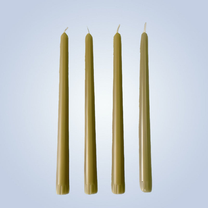 Coloured Beeswax Taper Candle | Desert Lime-0