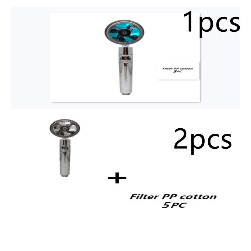 Relaxing Propeller Driven Shower Head with an in-built replaceable Cotton Filter.