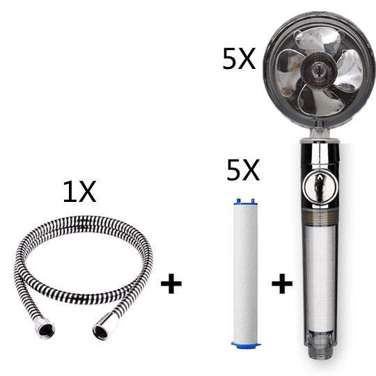 Relaxing Propeller Driven Shower Head with an in-built replaceable Cotton Filter.
