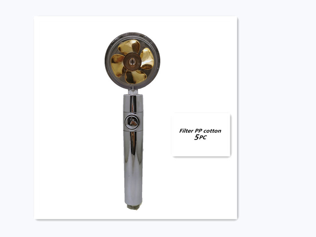 Relaxing Propeller Driven Shower Head with an in-built replaceable Cotton Filter.