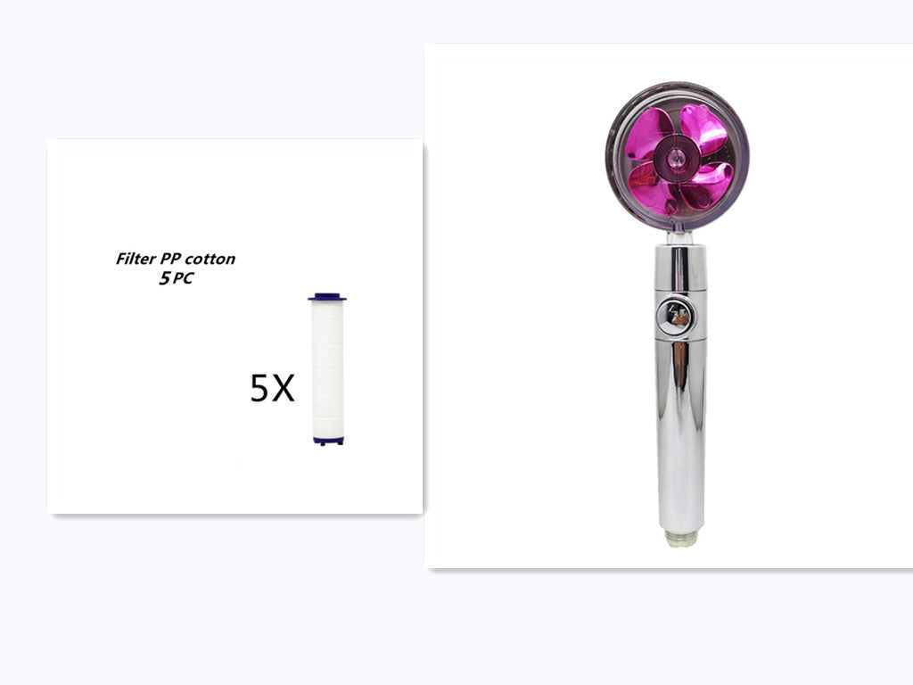 Relaxing Propeller Driven Shower Head with an in-built replaceable Cotton Filter.