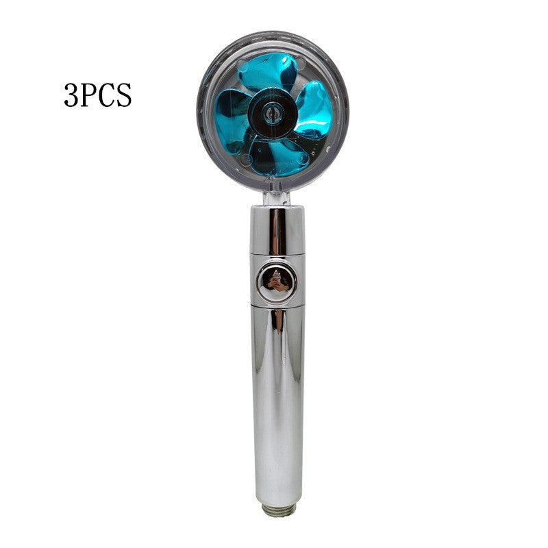 Relaxing Propeller Driven Shower Head with an in-built replaceable Cotton Filter.