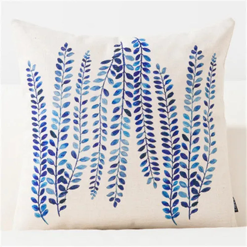 Nordic Style Decorative Throw Pillow Case Blue Geometric Lumbar Pillow Cushion Cover Case Decoration for Sofa Home Cojines 45X45
