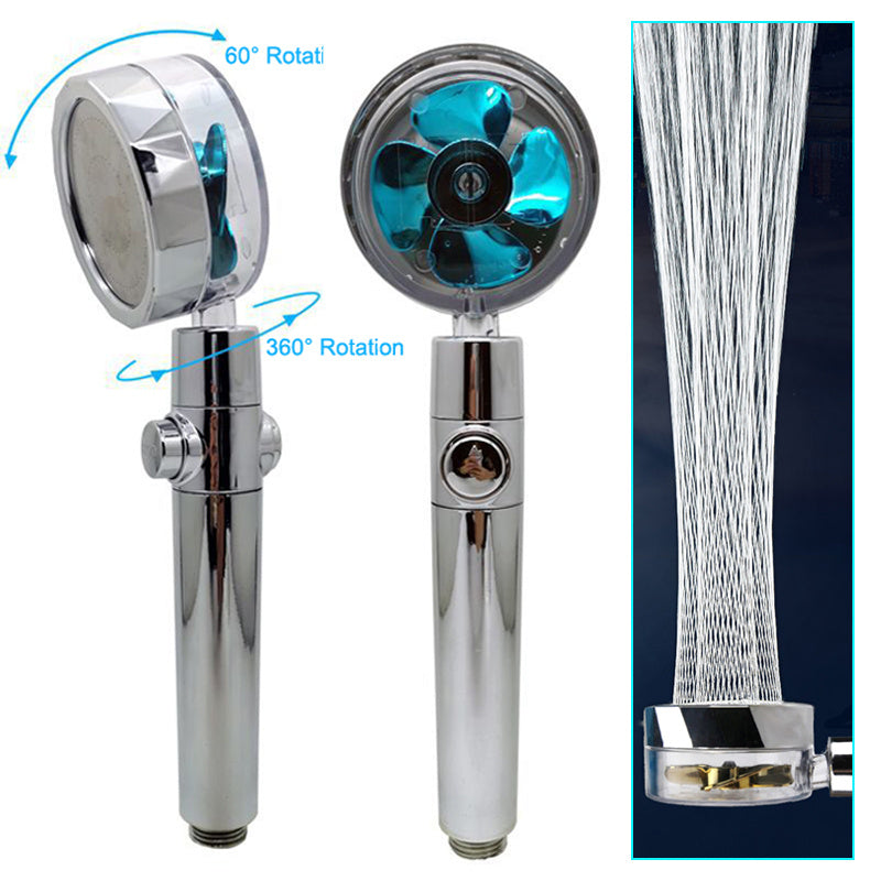 Relaxing Propeller Driven Shower Head with an in-built replaceable Cotton Filter.