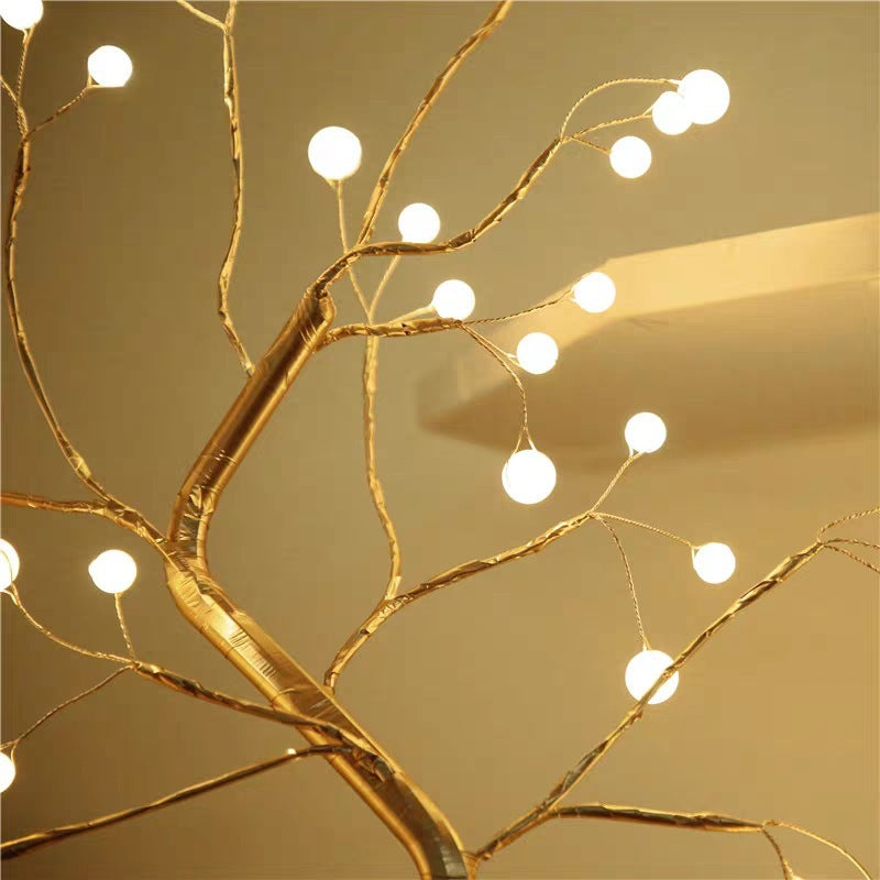 Luminous Sculptural Tree Lamp – Artisan Light Sculpture with Ball or Rice Grain LEDs