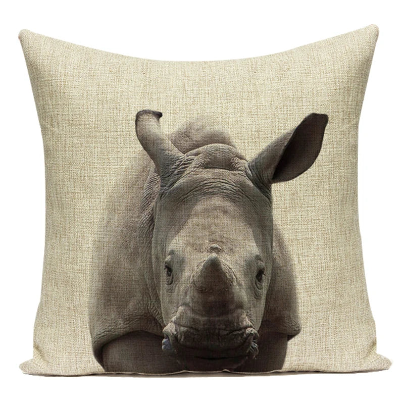 Animals Monkey Deer Lion Pattern Cushion Cover Polyester Tiger Lion Pillowcase Home Decor Throw Pillow Cover for Sofa Seat