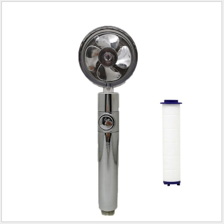 Relaxing Propeller Driven Shower Head with an in-built replaceable Cotton Filter.