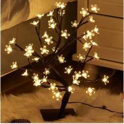 Luminous Sculptural Tree Lamp – Artisan Light Sculpture with Ball or Rice Grain LEDs