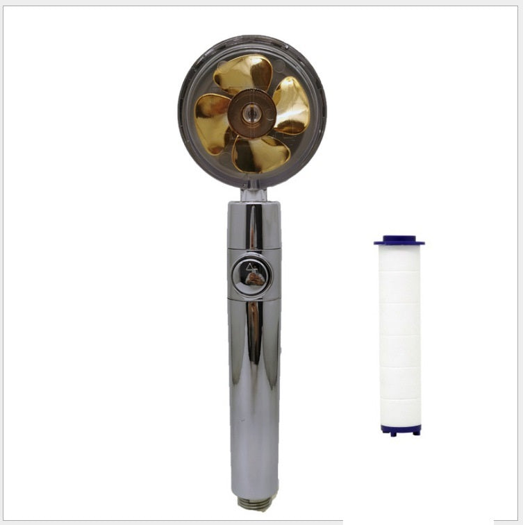 Relaxing Propeller Driven Shower Head with an in-built replaceable Cotton Filter.