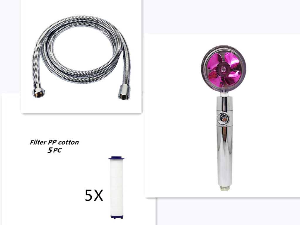 Relaxing Propeller Driven Shower Head with an in-built replaceable Cotton Filter.