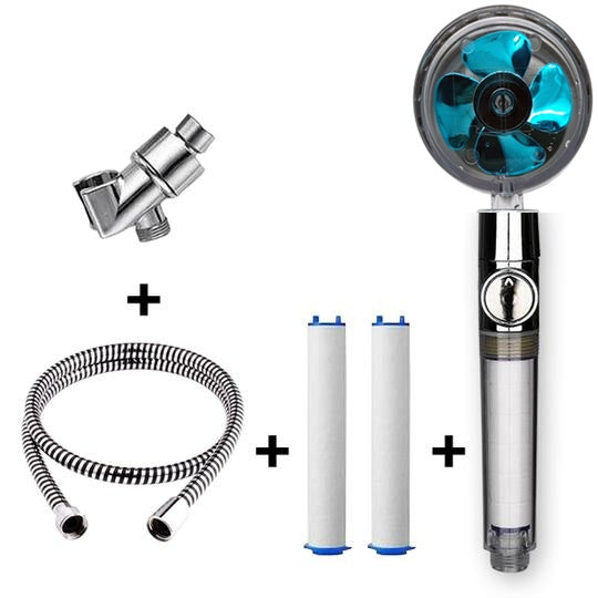 Relaxing Propeller Driven Shower Head with an in-built replaceable Cotton Filter.