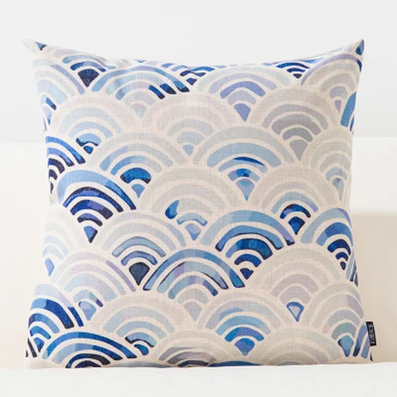 Nordic Style Decorative Throw Pillow Case Blue Geometric Lumbar Pillow Cushion Cover Case Decoration for Sofa Home Cojines 45X45