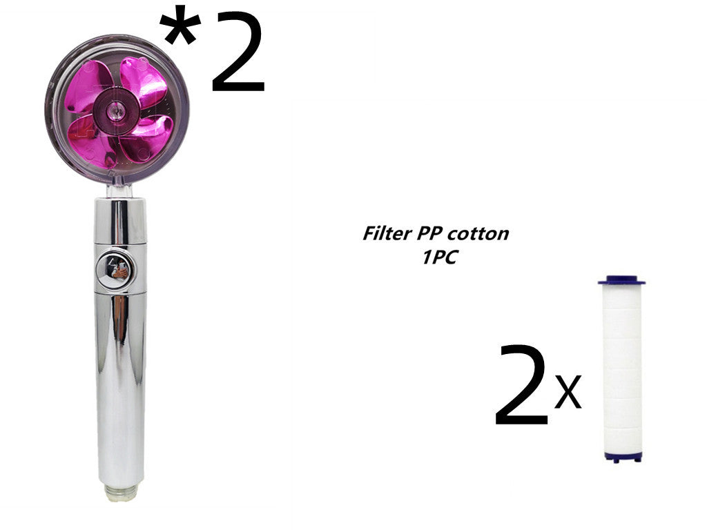 Relaxing Propeller Driven Shower Head with an in-built replaceable Cotton Filter.