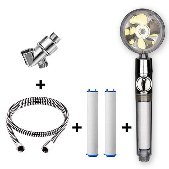 Relaxing Propeller Driven Shower Head with an in-built replaceable Cotton Filter.