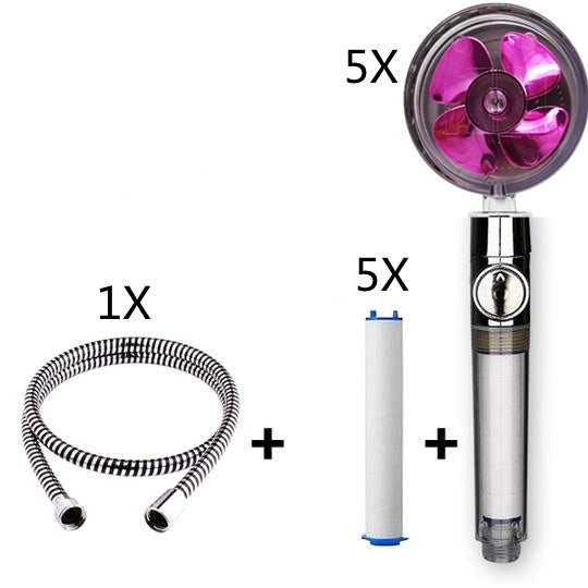 Relaxing Propeller Driven Shower Head with an in-built replaceable Cotton Filter.