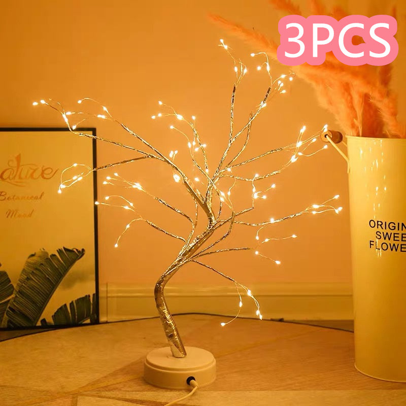 Luminous Sculptural Tree Lamp – Artisan Light Sculpture with Ball or Rice Grain LEDs