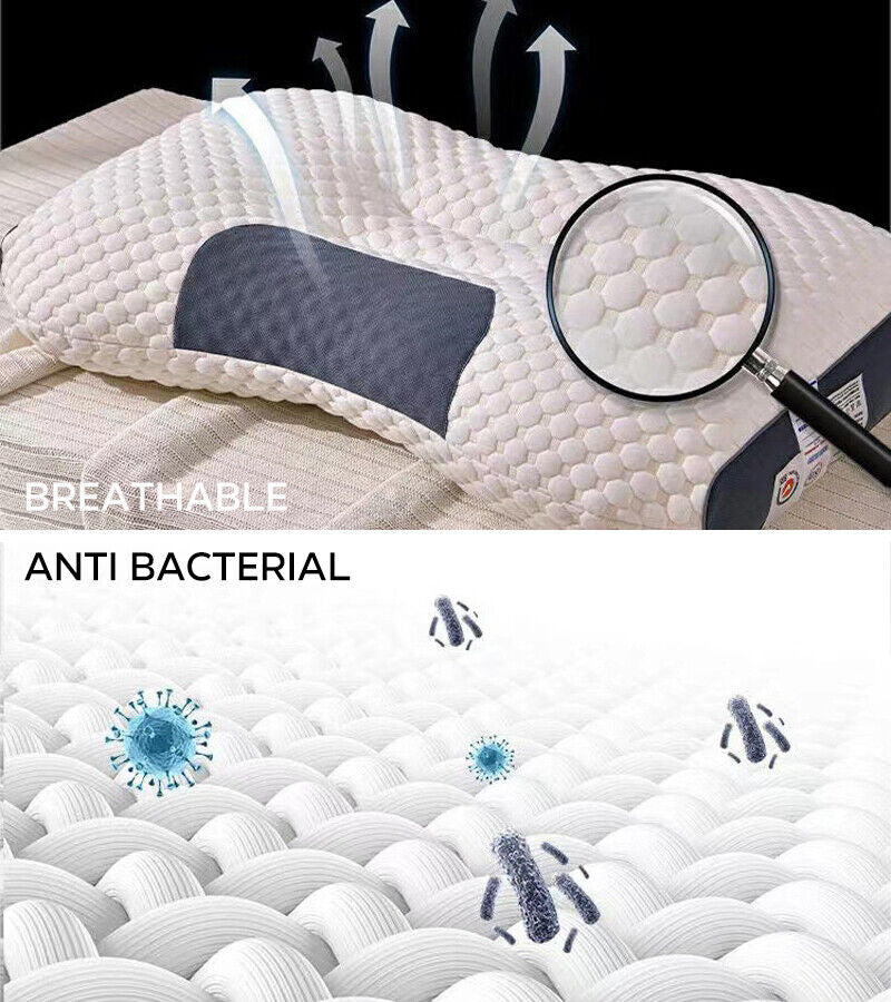 Aus Made Contour Pillow Adjustable Orthopedic Cervical Ergonomic anti Bacterial