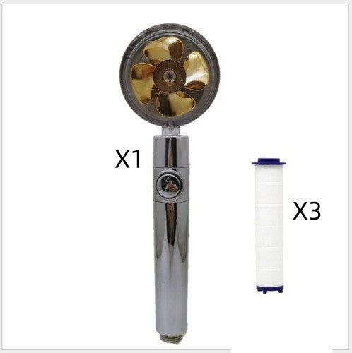 Relaxing Propeller Driven Shower Head with an in-built replaceable Cotton Filter.