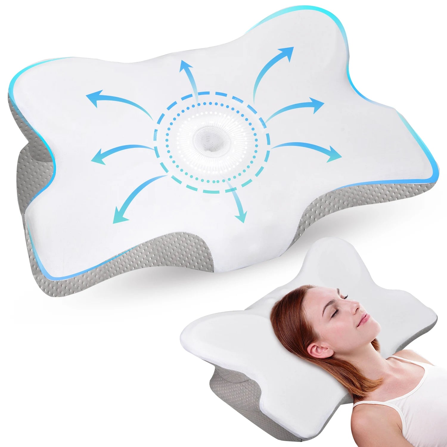 Pulatree New Odorless Orthopedic Pillow for Neck and Shoulder Pain Memory Foam Neck Pillow Ergonomic Sleeping Cervical Pillow