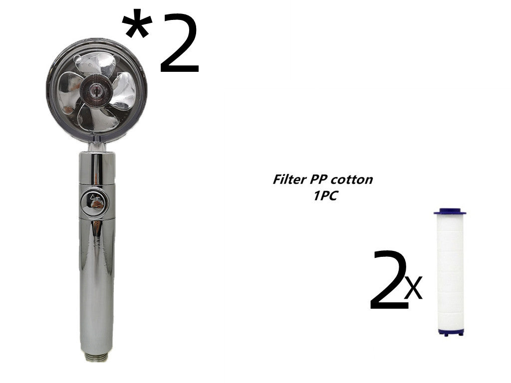 Relaxing Propeller Driven Shower Head with an in-built replaceable Cotton Filter.
