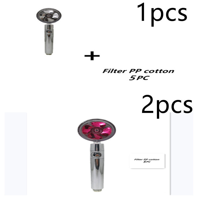 Relaxing Propeller Driven Shower Head with an in-built replaceable Cotton Filter.