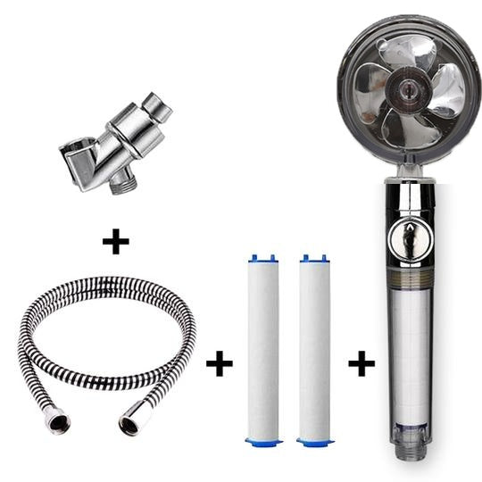 Relaxing Propeller Driven Shower Head with an in-built replaceable Cotton Filter.