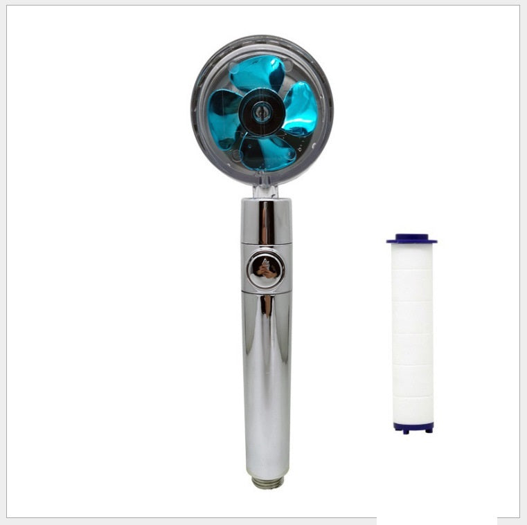 Relaxing Propeller Driven Shower Head with an in-built replaceable Cotton Filter.
