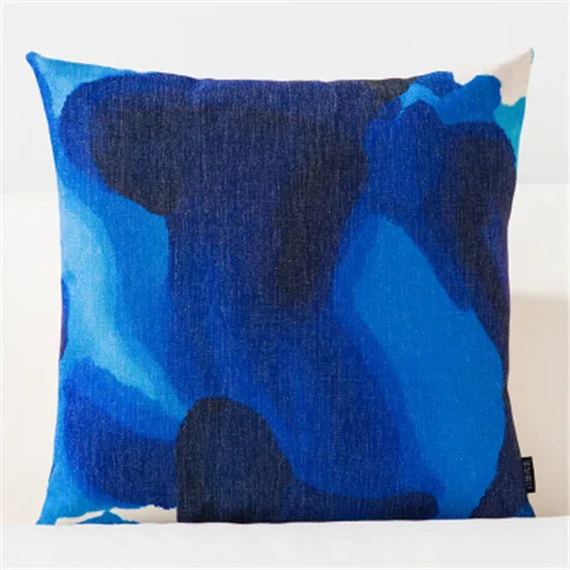 Nordic Style Decorative Throw Pillow Case Blue Geometric Lumbar Pillow Cushion Cover Case Decoration for Sofa Home Cojines 45X45