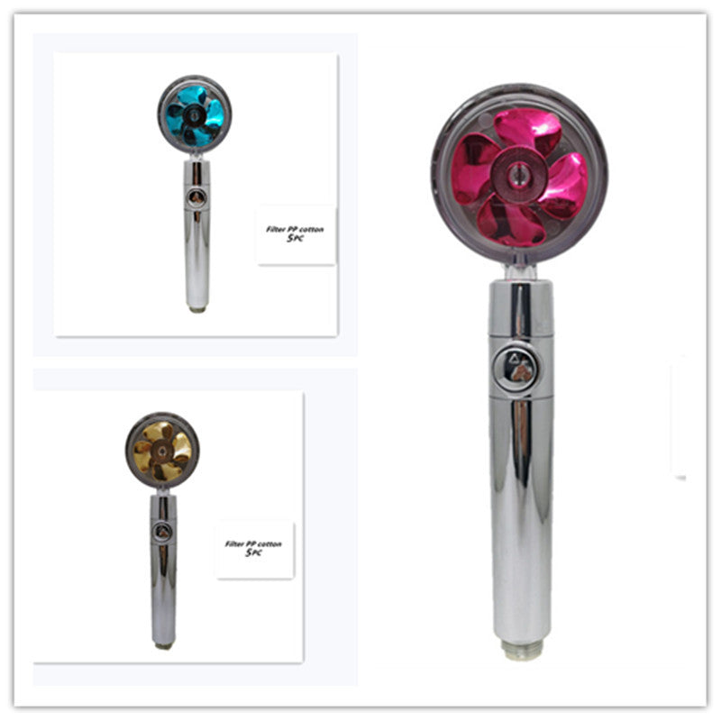 Relaxing Propeller Driven Shower Head with an in-built replaceable Cotton Filter.